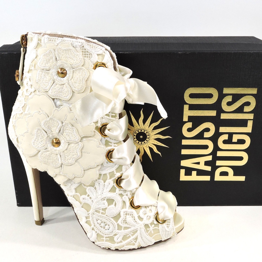 Fausto Puglisi Women's Beige Leather Fashion Comfort Summer Bootie